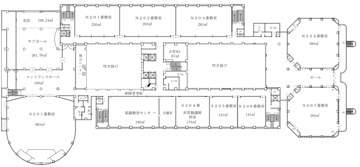 1号館2階平面図